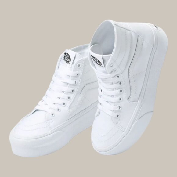 NWT Vans Sk8-Hi Tapered Stackform Shoes- White -Size: Men 8.5/ Women 10 (26.5 cm - Picture 13 of 14